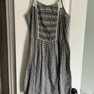 Grey with white floral dress size medium